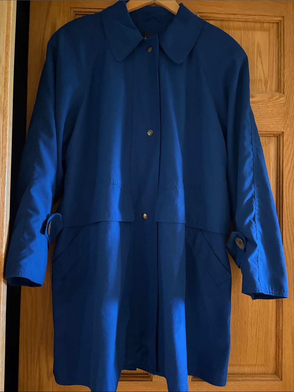 Dennis Basso Women’s Blue Lightweight swing coat.
